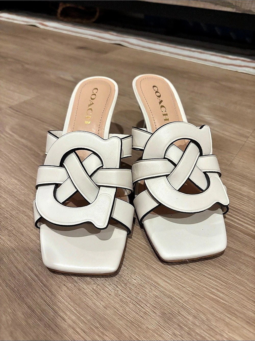 Coach Sculpted C Kitten Heel Mule White